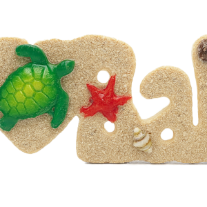 I Love Bali" Sand Texture Fridge Magnet – Turtle & Starfish