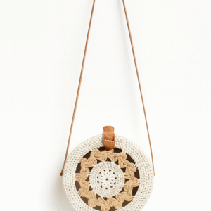 Authentic Bali Round Rattan Bag – Cream